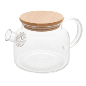 Chaleira de Vidro Tampa de Bambu 1300ml