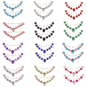 Kit 10 Pares Cabedal Corrente Strass